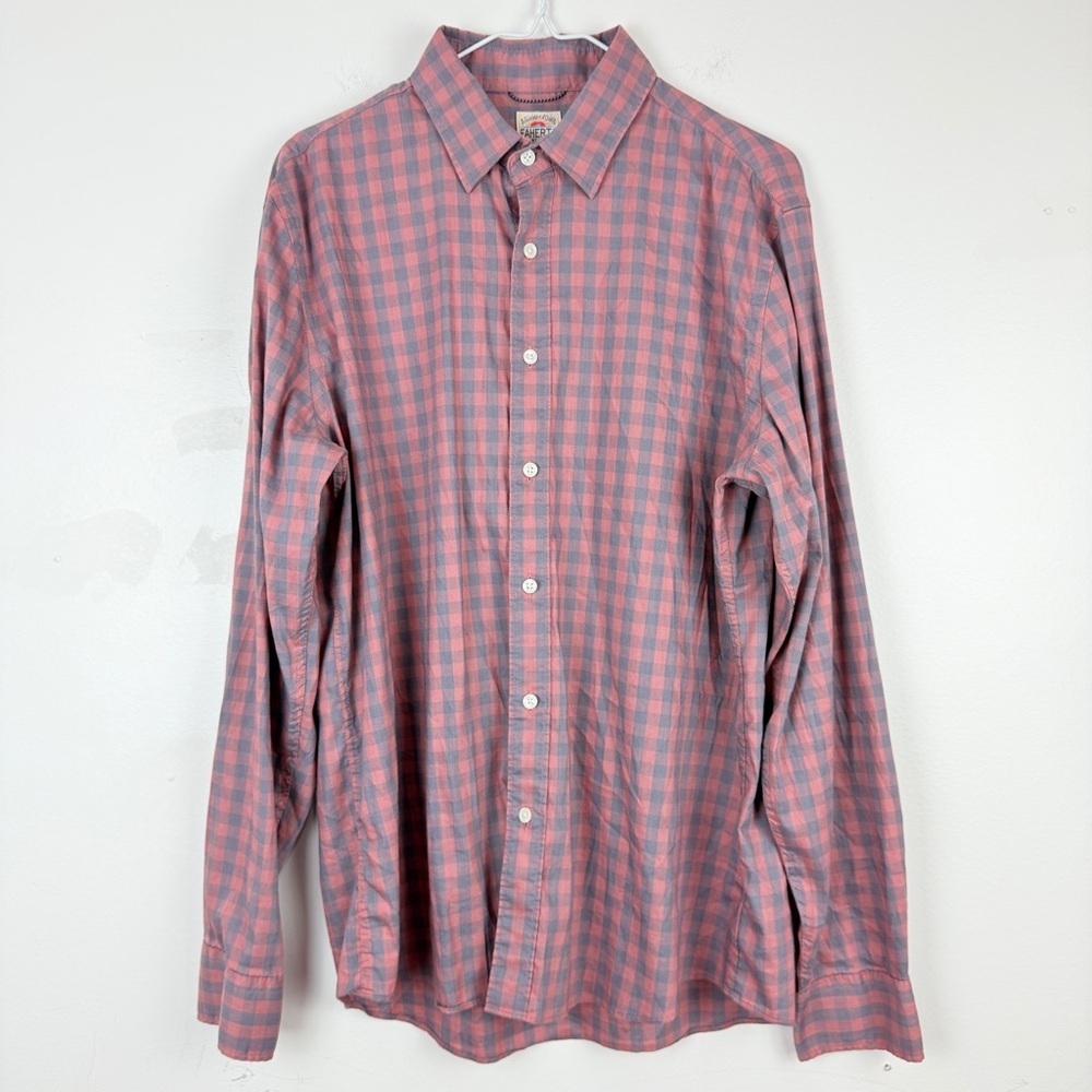 Faherty Supima Cotton Blend Button-Down Shirt | Pink Check Soft Stretch